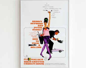 How To Steal A Million, Audrey Hepburn Old Movie Poster, Printable Digital Download, Wall Art, Home & Office Decor