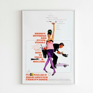 How To Steal A Million, Audrey Hepburn Old Movie Poster, Printable Digital Download, Wandkunst, Home & Office Decor