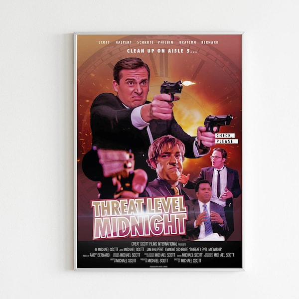 Fan Art The Office - Amenaza Nivel Midnight Película Cartel, Descarga Digital, Michael Scott Película