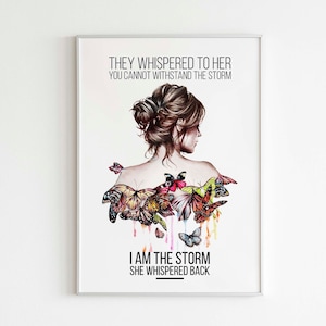 I Am The Storm- Butterfly Girl Poster, High Resolution Digital Printable Wall Art Decor, Digital Download