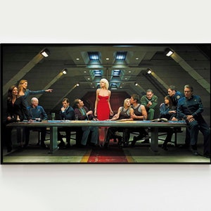 Battlestar Galactica Last Meal Oil Painting Movie Poster, Digital Download, Fan Art , Home And Office Wall Art