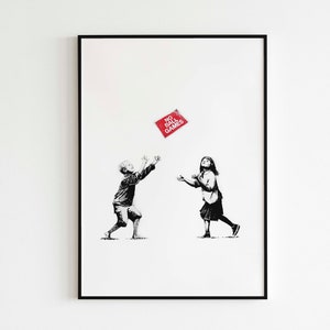 Banksy - No Ball Games Poster, Banksy Graffiti, Wall Decor, Printable Digital Download