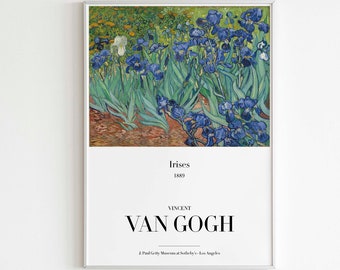 Vincent van Gogh - Iriser utställningsaffisch, digital nedladdning, väggkonst för hem och kontor