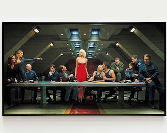 Battlestar Galactica Last Meal Oil Painting Movie Poster, Digital Download, Fan Art , Home And Office Wall Art