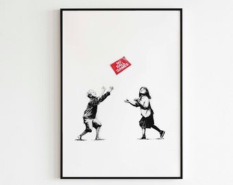 Banksy - No Ball Games Poster, Banksy Graffiti, Wall Decor, Printable Digital Download