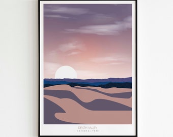 Death Valley National Park Poster, Minimalist Travel Art (Digital Download)