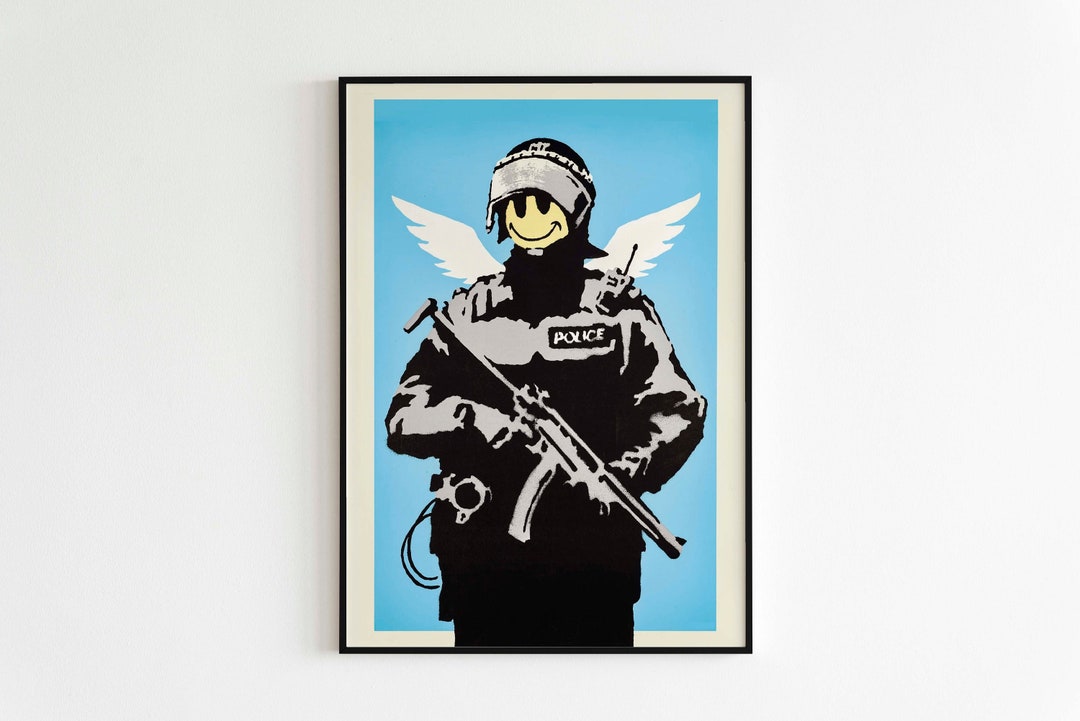 Banksy - Flying Copper Poster, Banksy Graffiti, Wall Decor Banksy - Flying Copper Poster, Banksy Graffiti, Wall Decor