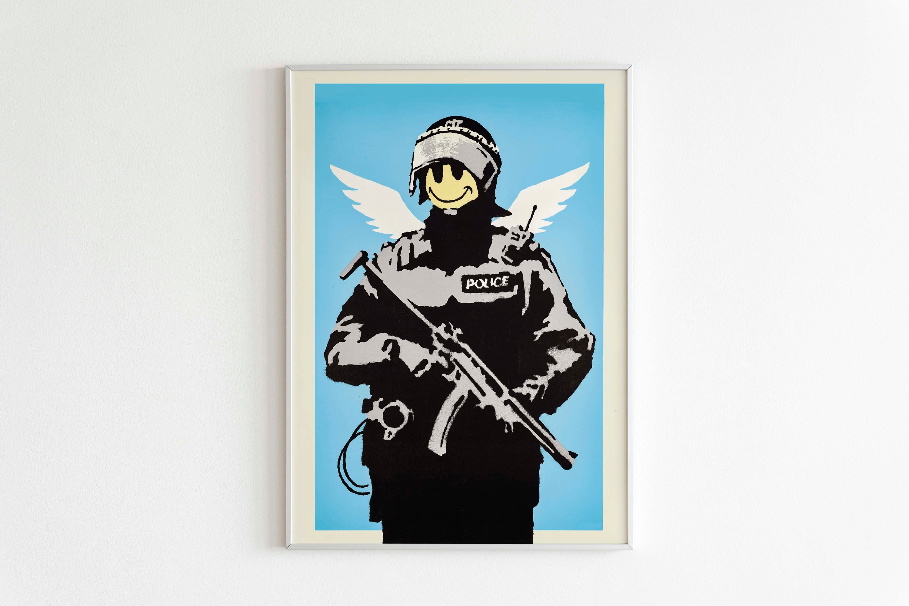 Banksy - Flying Copper Poster, Banksy Graffiti, Wall Decor Banksy - Flying Copper Poster, Banksy Graffiti, Wall Decor