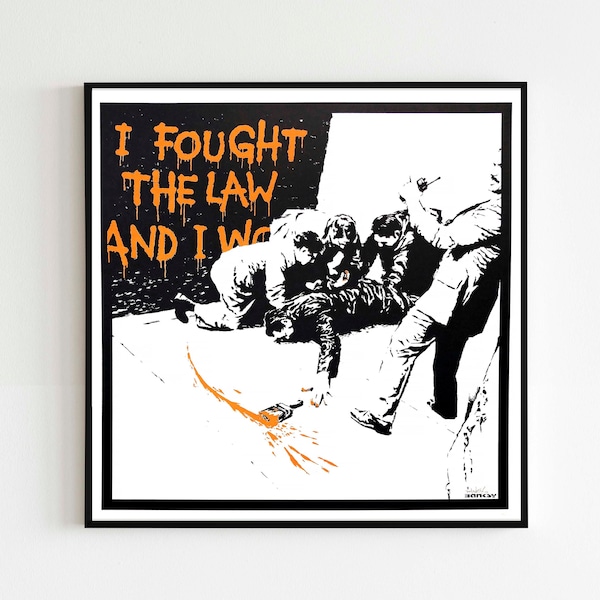 Banksy - I Fought The Law Poster, Banksy Graffiti, Wall Decor, Printable Digital Download