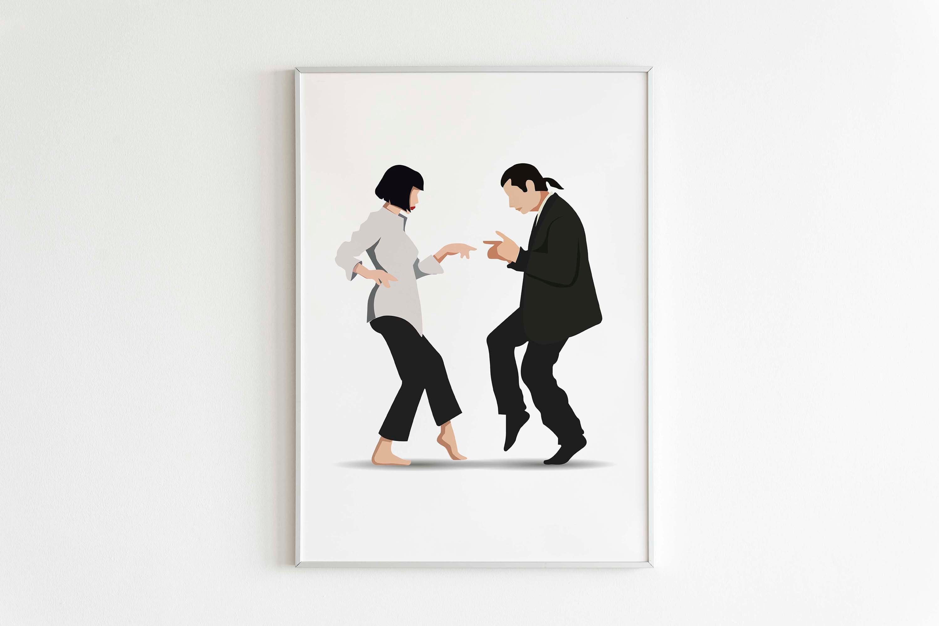 Fan Art Pulp Fiction Poster Print, Minimalist Digital Printable Home And Office Wall Art Decor