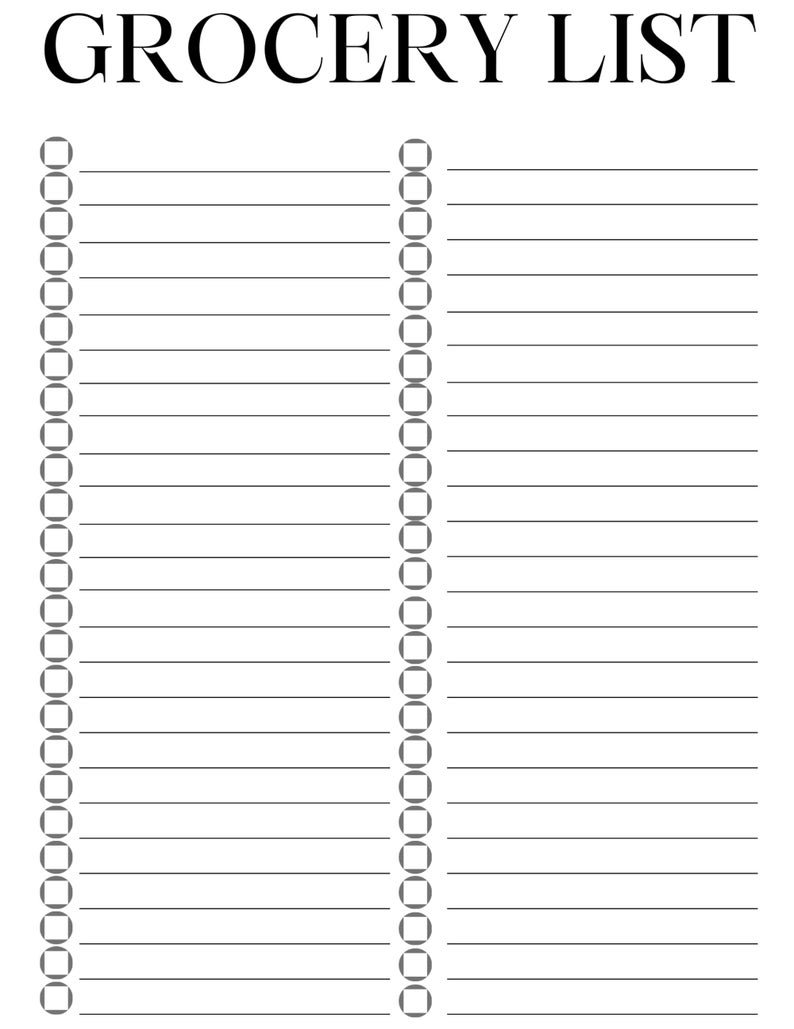 Meal Planner and Grocery List Printable - Etsy