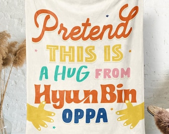 Kdrama Blanket Personalized | Pretend This Is A Hug  Blanket Custom Kdrama Blanket Gift for Kdrama Fans Kdrama Gift