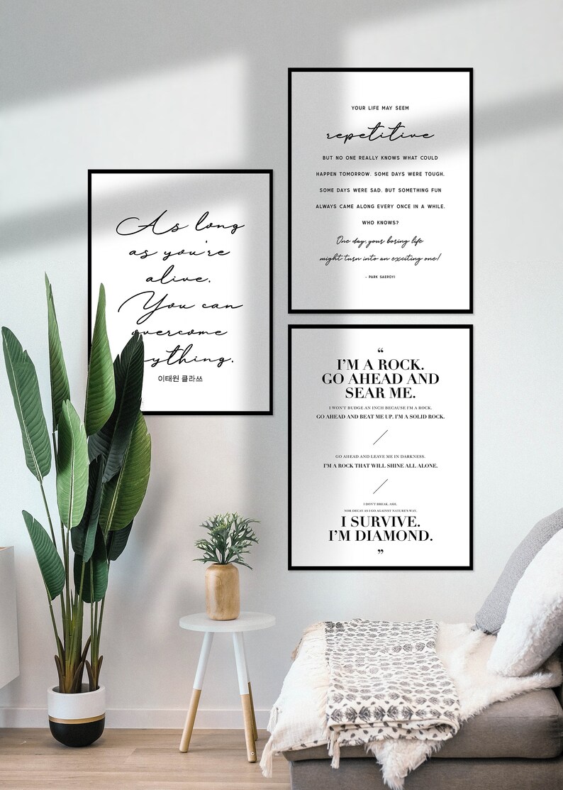 Itaewon Class Inspirational Quote Printable Poster Bundle Etsy