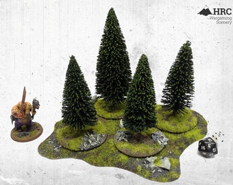 Modular Pine Wood - Small - painted, flocked forest, wargaming terrain, scenery for RPG and war games - Warhammer, KoW, LotR, Hobbit, D&D
