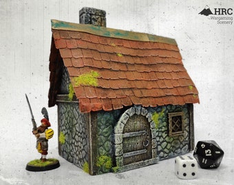 Fantasy House - wargaming house, painted, flocked terrain, scenery for RPG and war games - Warhammer, KoW, LotR, Hobbit, D&D, Pathfinder