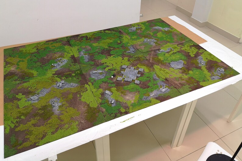 Wargaming Battle Board 24x24 Painted Flocked - Etsy