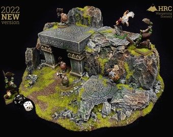 Dwarven Mine - hill, barrow - painted, flocked wargaming terrain, scenery for RPG and war games - Warhammer, KoW, LotR, Hobbit, D&D