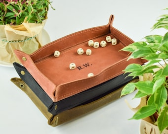 Leather dice tray / Leather key tray