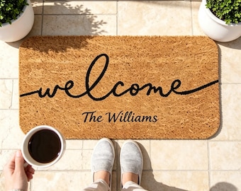 Create Your Own Welcome Mat / Personalized Coir Doormat-Anti-Slip / Housewarming Gift