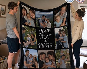 Custom Family Photo Blankets, Custom Photos Collage Blanket , Personalized Picture Blanket, Memorial Gift, Custom Couples Blankets