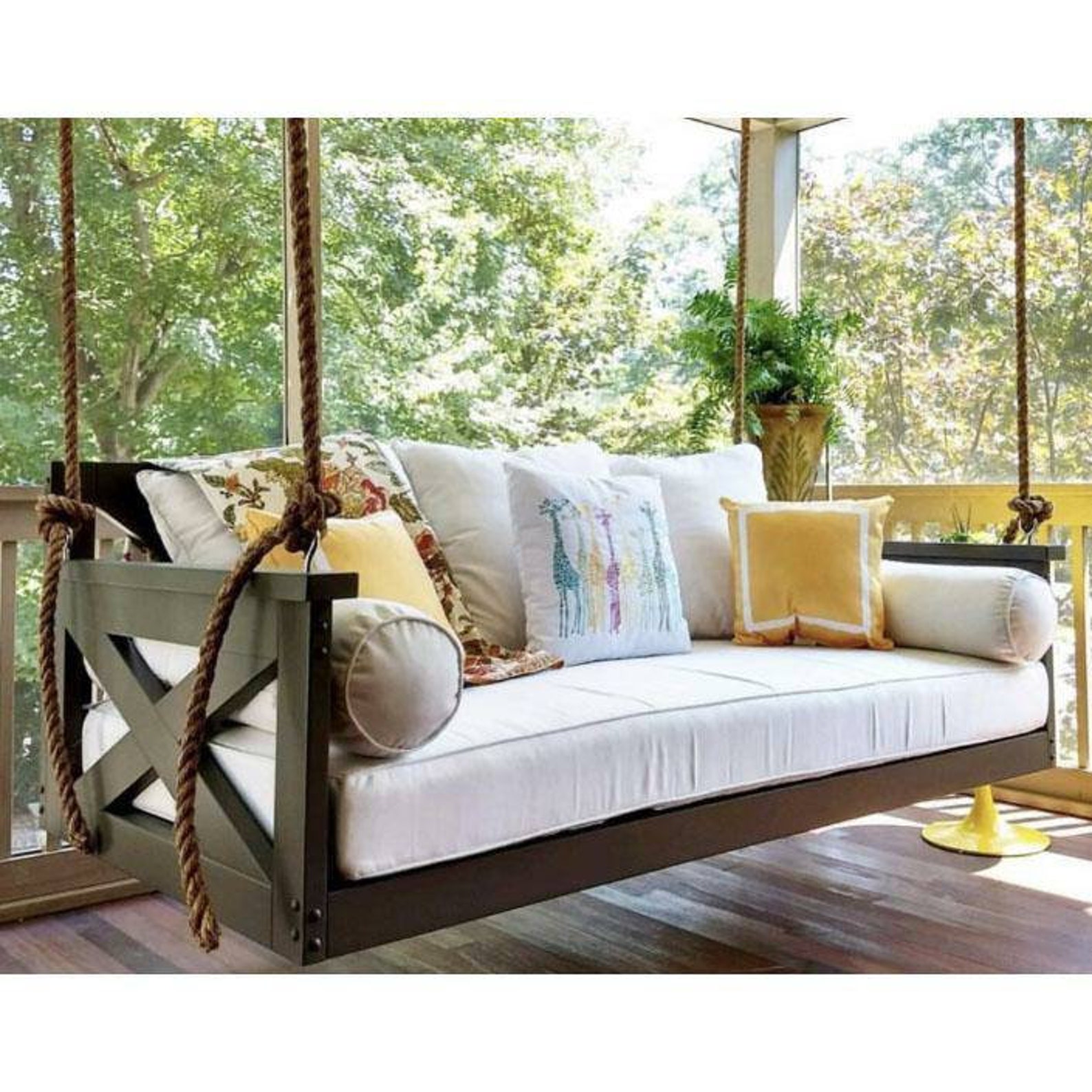 MATTRESS INCLUDED Porch swing daybed swing daybed patio Etsy