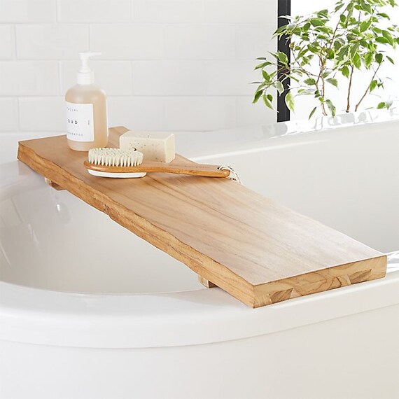 Wooden Bath Caddy Bathroom Storage Bath Shelf Bath Caddy Etsy