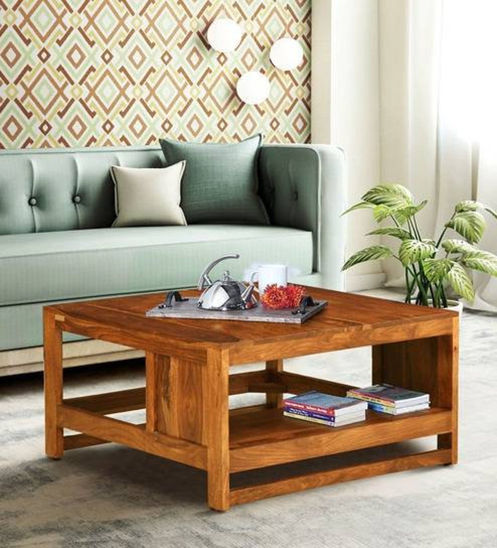 Wood Coffee table Modern Coffee table living room furniture Etsy