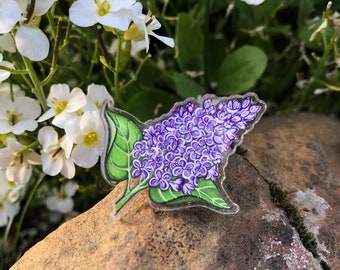 Lilac Acrylic Pin. Gift idea.