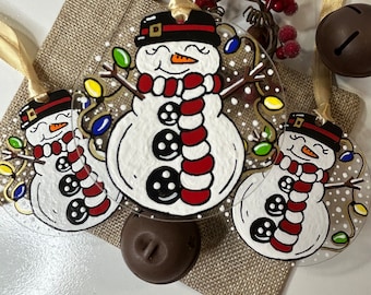 Snowman Christmas Ornament. Hand Painted. Snowman Decor. Christmas Decor. Gift Idea.