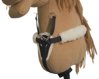 Stokpaard 2-in-1 martingaal van schapenvacht, met vulling aan de zijkant - meerdere kleuren