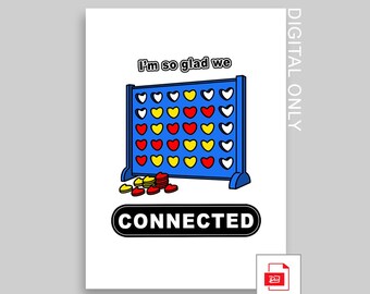 Connect 4 Valentine's Day Card - Glad We Connected (Digital Download)