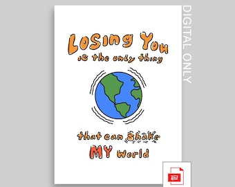 Heartquake Valentine's Day Card - Cheesy Pun, Funny Love (Digital Download)