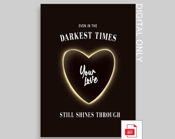 Lovers Eclipse Greeting Card – Printable Valentines Day Card (10x7 PDF)