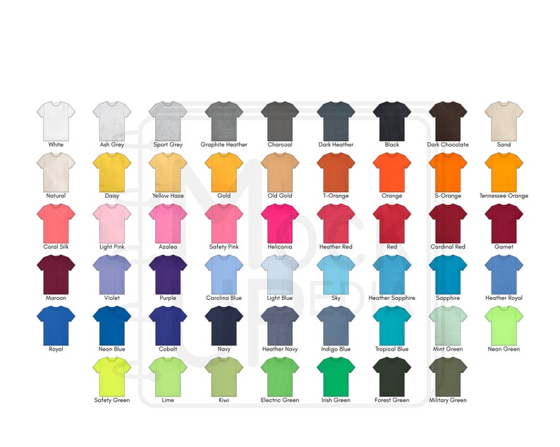 Png Gildan 5000B Heavy Cotton Youth T-Shirt Color Chart Gildan 5000B Youth T-Shirt Color Chart Digital Color Chart Digital Drawing & Illustration Mabnadieselpart.com