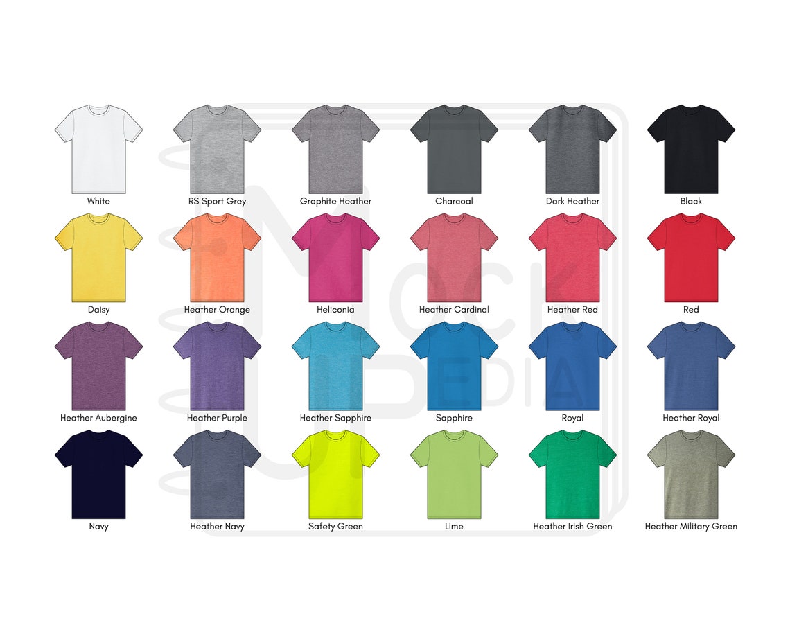 Gildan 64500B Youth Tshirt Color Chart Gildan 64500B Softstyle Youth T