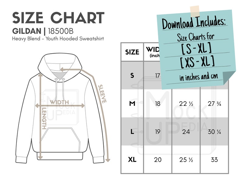 Gildan Sweatshirt Youth Size Chart