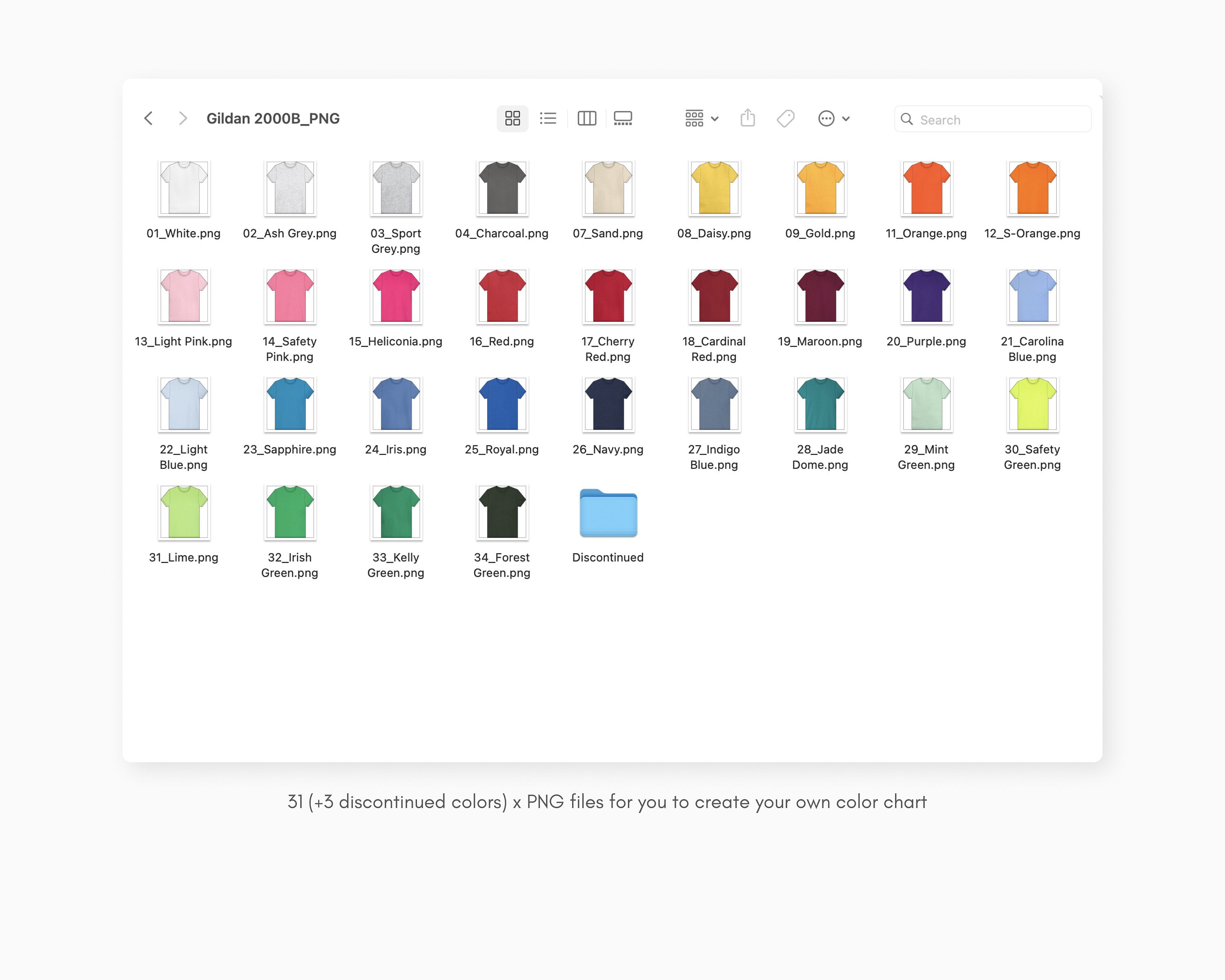 Gildan 2000B Youth T-shirt Color Chart | Gildan 2000B Ultra Cotton ...
