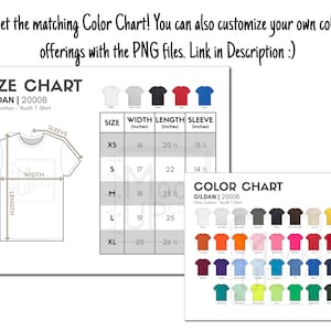 Gildan 2000B Youth T-shirt Size Chart (inches/cm) | Digital Size Chart ...