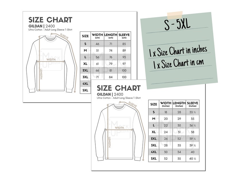 t shirt size chart in inches