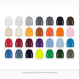 Gildan 2400 Adult Long Sleeve T-Shirt Color Chart Gildan 2400 Ultra Cotton Long Sleeve T-Shirt Color Chart Digital Color Chart PNG image 4