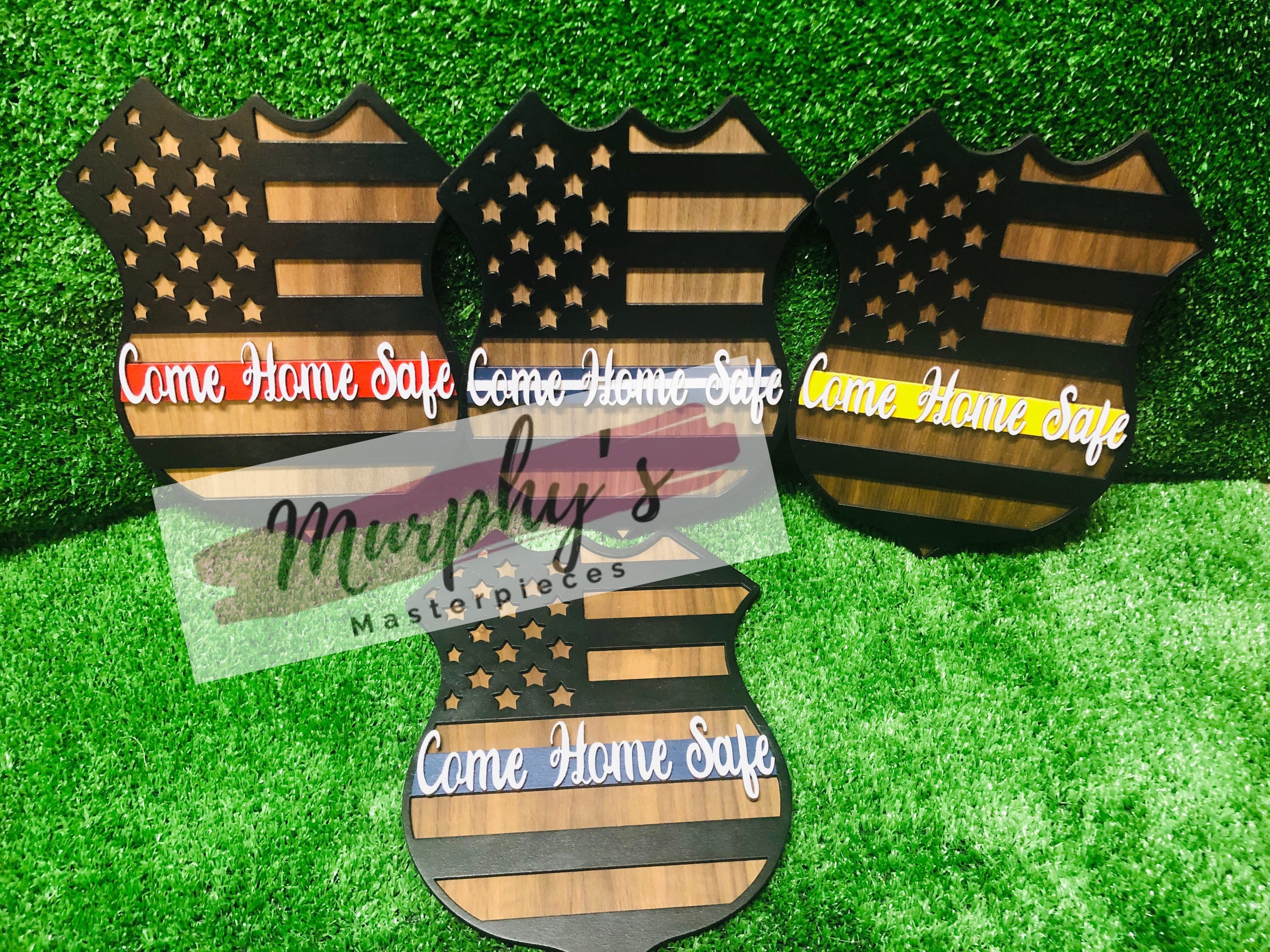 Come Home Safe Shield Wall Decor Etsy