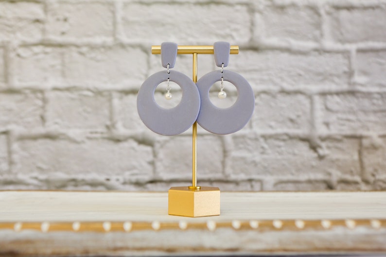 Fresh water pearls, fresh water pearl hoops, retro freshwater pearls, polymerclay earrings, fresh water pearl earrings Olivia