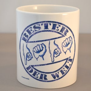 Tasse &quot;Bester Papa&quot; Fingeralphabet
