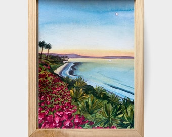 Butterfly Beach Santa Barbara Watercolor Fine Art Giclee Print