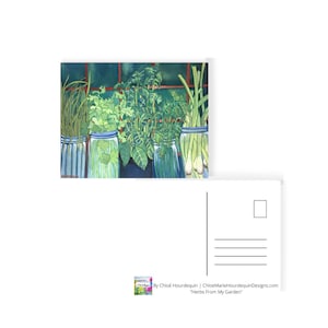 Herbes de mon jardin aquarelle Carte postale