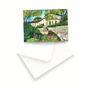 Ancienne Mission San Luis Obispo de Tolosa Aquarelle Carte de Voeux Vierge