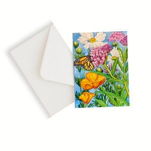 Carte de voeux aquarelle vierge So-Cal Garden