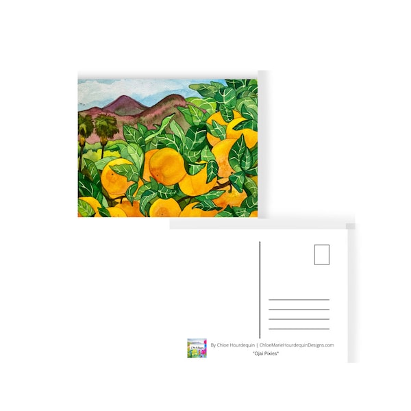 Ojai Pixies Watercolor Postcard