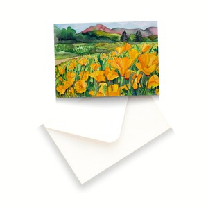 Carte de voeux aquarelle Santa Barbara Botanic Garden Meadow