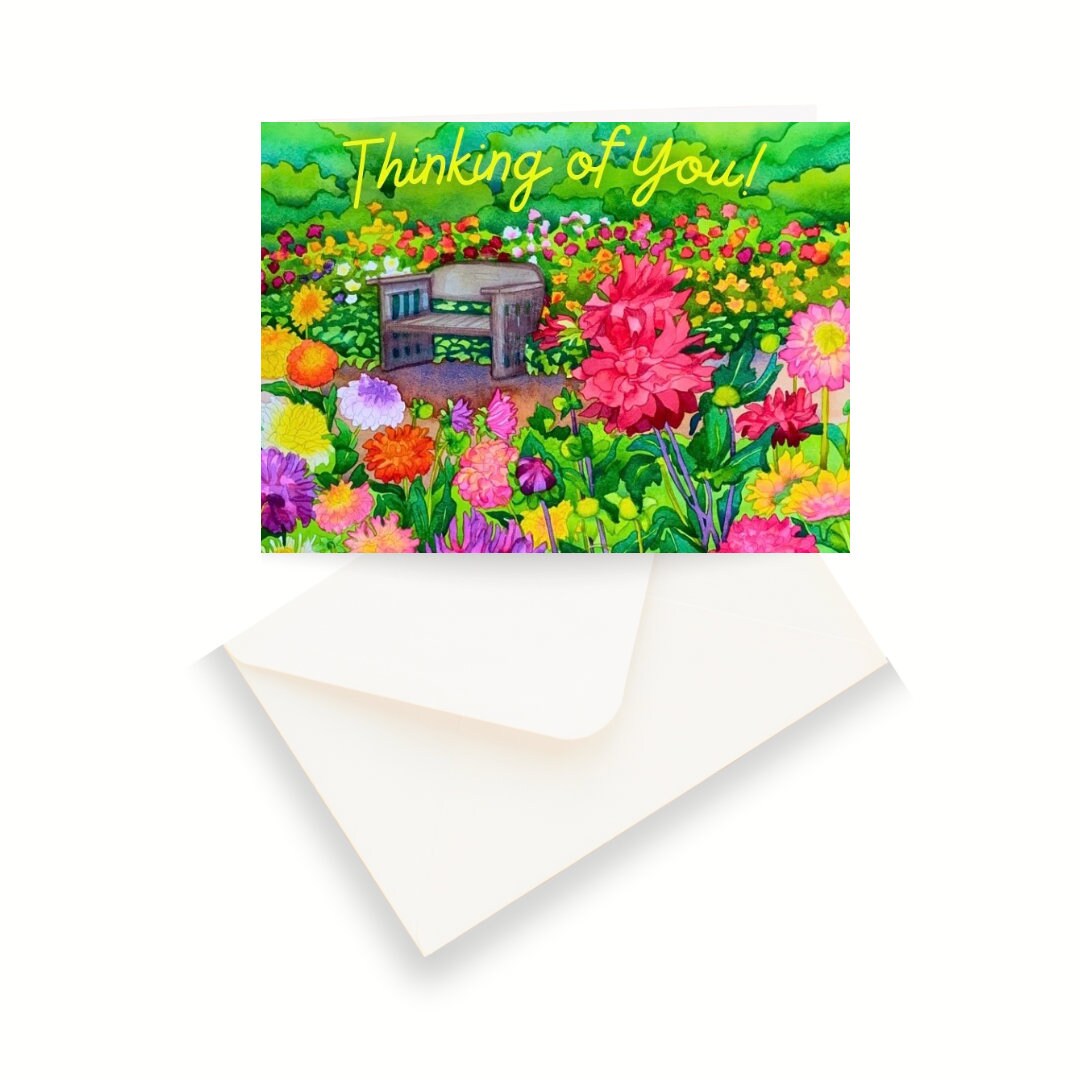 Thinking of You! Watercolor Greeting Card Blank - Etsy